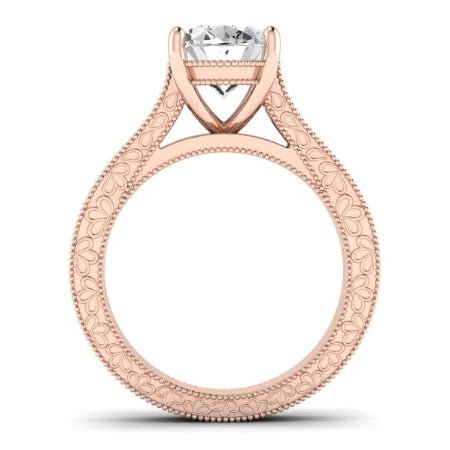 Edelweiss Diamond Matching Band Only (does Not Include Engagement Ring) For Ring With Oval Center rosegold