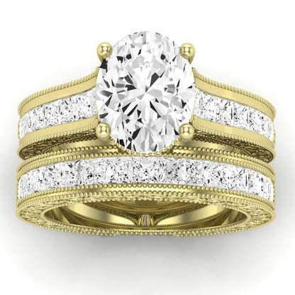 Edelweiss Diamond Matching Band Only (does Not Include Engagement Ring) For Ring With Oval Center yellowgold