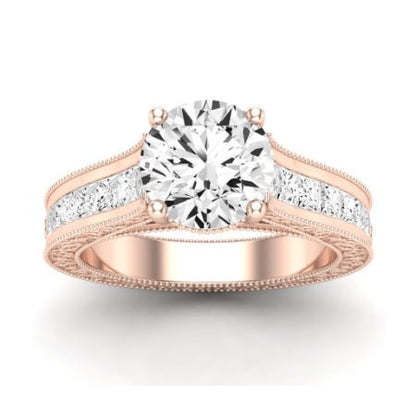 Edelweiss Diamond Matching Band Only (does Not Include Engagement Ring) For Ring With Round Center rosegold