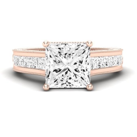 Edelweiss Moissanite Matching Band Only (does Not Include Engagement Ring) For Ring With Princess Center rosegold