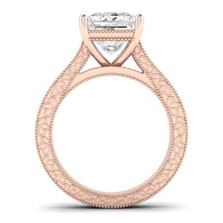 Edelweiss Moissanite Matching Band Only (does Not Include Engagement Ring) For Ring With Princess Center rosegold
