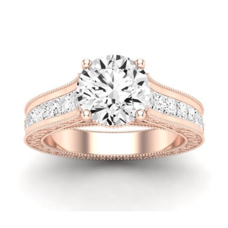 Edelweiss Moissanite Matching Band Only (does Not Include Engagement Ring) For Ring With Round Center rosegold