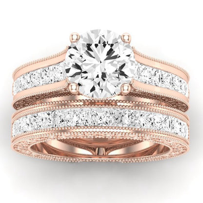 Edelweiss Moissanite Matching Band Only (does Not Include Engagement Ring) For Ring With Round Center rosegold