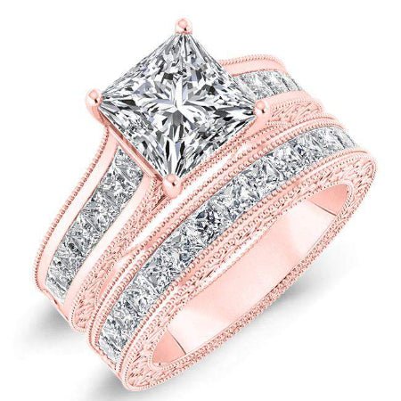 Edelweiss Princess Moissanite Bridal Set rosegold