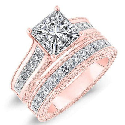 Edelweiss Princess Moissanite Bridal Set rosegold