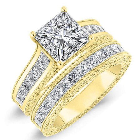 Edelweiss Princess Moissanite Bridal Set yellowgold
