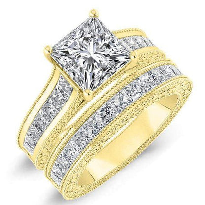 Edelweiss Princess Moissanite Bridal Set yellowgold