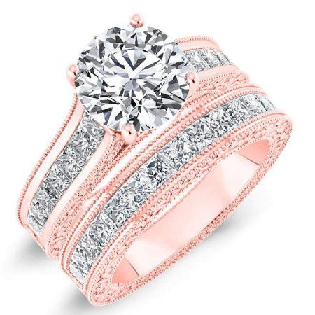 Edelweiss Round Moissanite Bridal Set rosegold