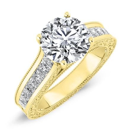 Edelweiss Round Moissanite Bridal Set yellowgold