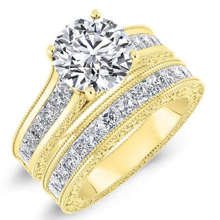 Edelweiss Round Moissanite Bridal Set yellowgold