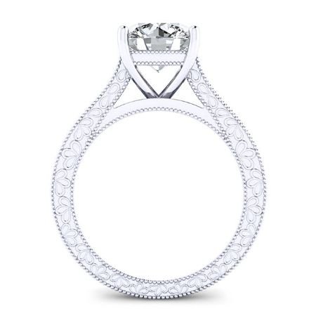 Edelweiss Round Moissanite Bridal Set whitegold
