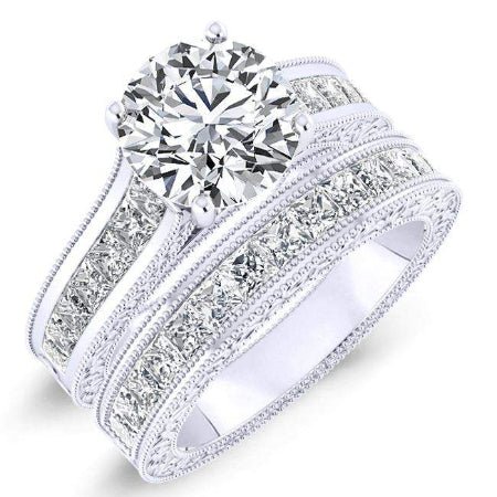 Edelweiss Round Moissanite Bridal Set whitegold