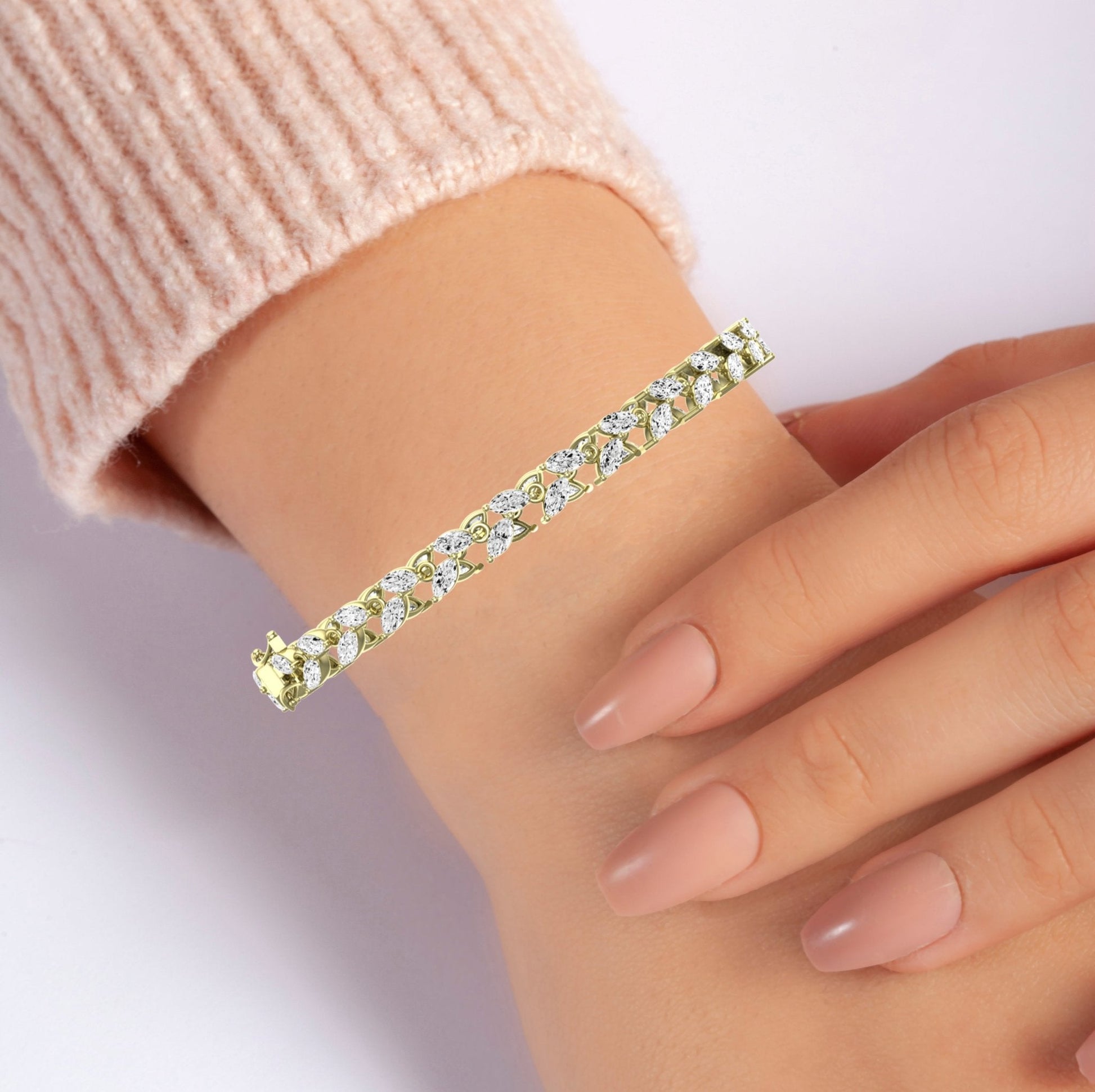 Edina Classic Marquise Moissanite Bracelet yellowgold