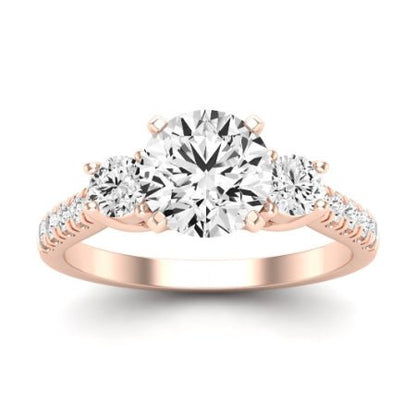 Primrose Diamond Matching Band Only ( Engagement Ring Not Included) For Ring With Round Center rosegold