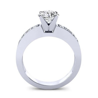 Eliza Diamond Matching Band Only (engagement Ring Not Included) For Ring With Round Center whitegold