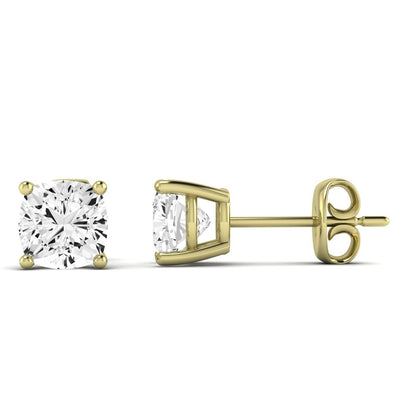 Elowen Cushion Cut Moissanite Stud Earrings yellowgold