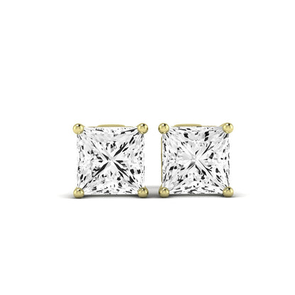 Elowen Princess Cut Moissanite Stud Earrings yellowgold