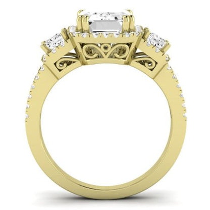 Erica Diamond Matching Band Only (does Not Include Engagement Ring) For Ring With Emerald Center yellowgold