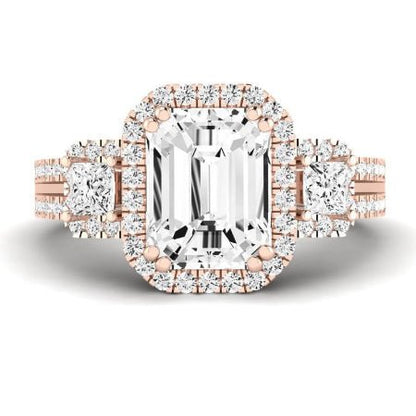 Erica Diamond Matching Band Only (does Not Include Engagement Ring) For Ring With Emerald Center rosegold
