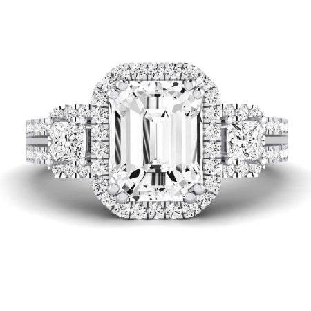 Erica Diamond Matching Band Only (does Not Include Engagement Ring) For Ring With Emerald Center whitegold