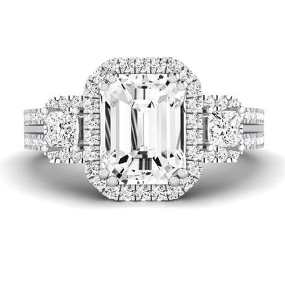Erica Diamond Matching Band Only (does Not Include Engagement Ring) For Ring With Emerald Center whitegold