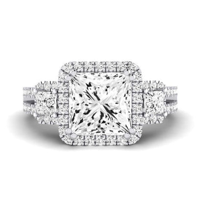 Erica Diamond Matching Band Only (does Not Include Engagement Ring) For Ring With Princess Center whitegold
