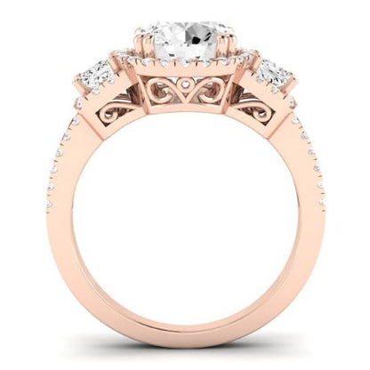 Erica Diamond Matching Band Only (does Not Include Engagement Ring) For Ring With Round Center rosegold