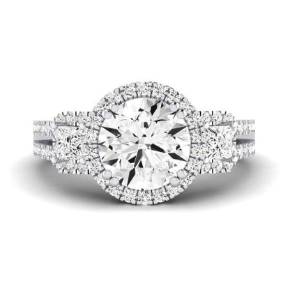 Erica Diamond Matching Band Only (does Not Include Engagement Ring) For Ring With Round Center whitegold