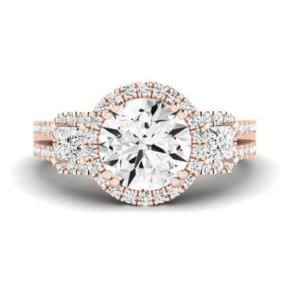 Erica Diamond Matching Band Only (does Not Include Engagement Ring) For Ring With Round Center rosegold