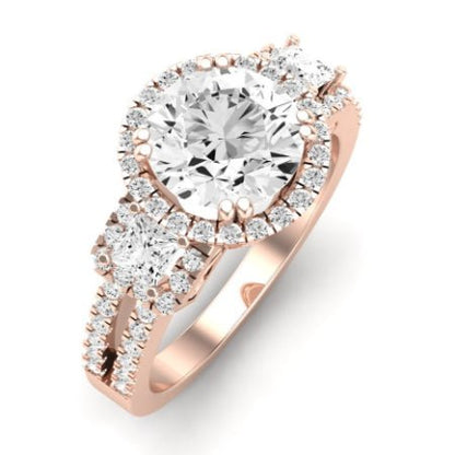 Erica Diamond Matching Band Only (does Not Include Engagement Ring) For Ring With Round Center rosegold