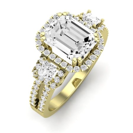 Erica Emerald Moissanite Bridal Set yellowgold