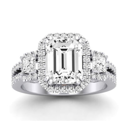 Erica Emerald Moissanite Bridal Set whitegold