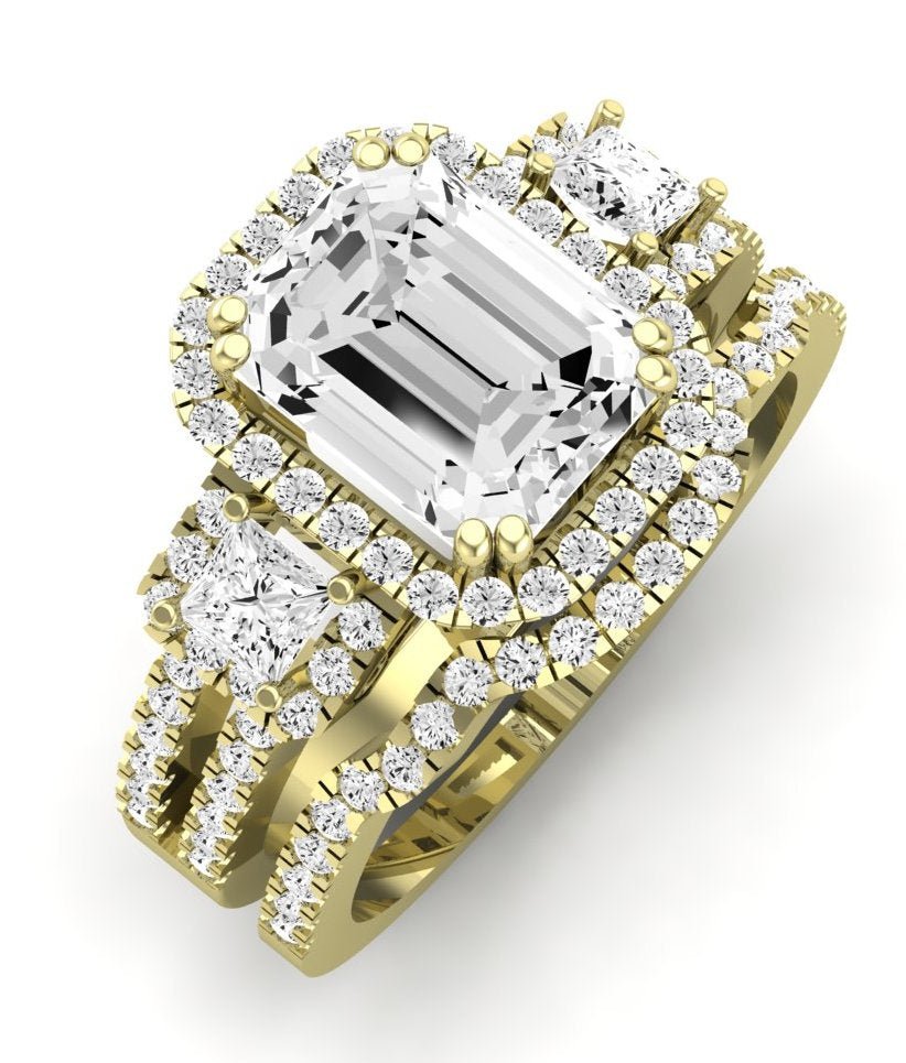Erica Emerald Moissanite Bridal Set yellowgold
