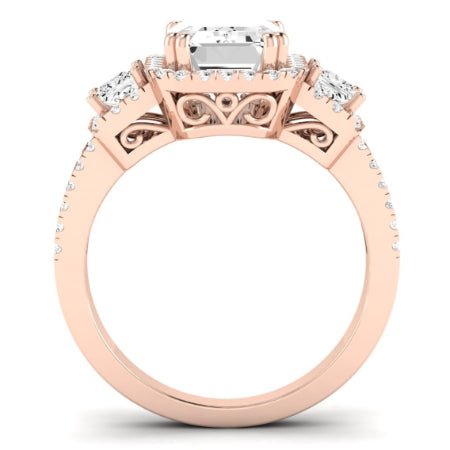 Erica Emerald Moissanite Bridal Set rosegold