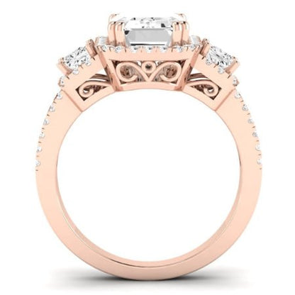 Erica Emerald Moissanite Bridal Set rosegold