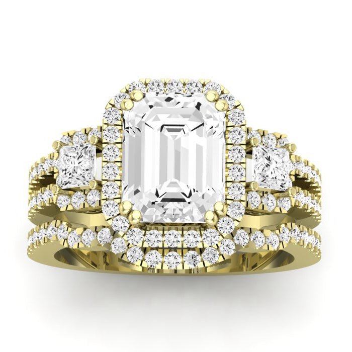 Erica Emerald Moissanite Bridal Set yellowgold