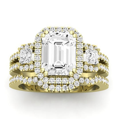 Erica Emerald Moissanite Bridal Set yellowgold
