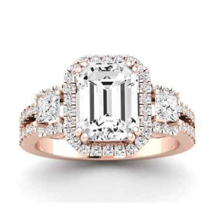 Erica Emerald Moissanite Bridal Set rosegold