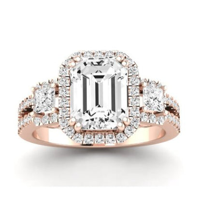 Erica Emerald Moissanite Bridal Set rosegold