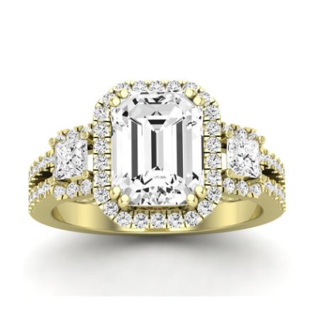 Erica Emerald Moissanite Bridal Set yellowgold