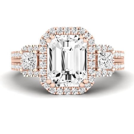 Erica Emerald Moissanite Bridal Set rosegold