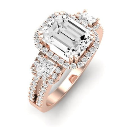Erica Diamond Matching Band Only (does Not Include Engagement Ring) For Ring With Emerald Center rosegold