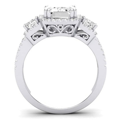 Erica Diamond Matching Band Only (does Not Include Engagement Ring) For Ring With Emerald Center whitegold