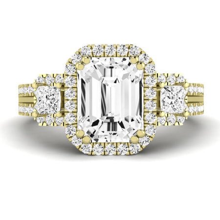 Erica Diamond Matching Band Only (does Not Include Engagement Ring) For Ring With Emerald Center yellowgold