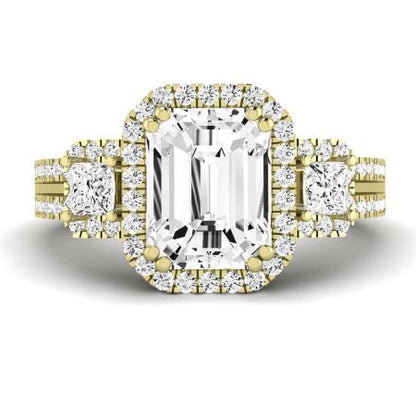 Erica Diamond Matching Band Only (does Not Include Engagement Ring) For Ring With Emerald Center yellowgold