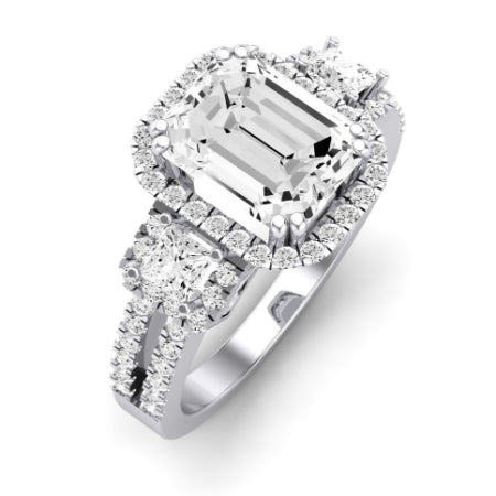 Erica Diamond Matching Band Only (does Not Include Engagement Ring) For Ring With Emerald Center whitegold