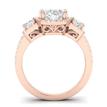 Erica Moissanite Matching Band Only (does Not Include Engagement Ring) For Ring With Oval Center rosegold