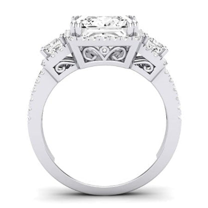 Erica Moissanite Matching Band Only (does Not Include Engagement Ring) For Ring With Princess Center whitegold