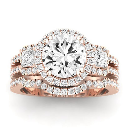 Erica Moissanite Matching Band Only (does Not Include Engagement Ring) For Ring With Round Center rosegold