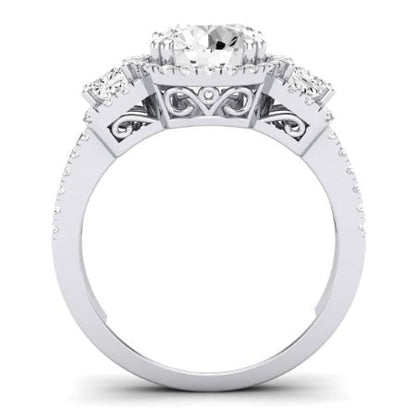 Erica Moissanite Matching Band Only (does Not Include Engagement Ring) For Ring With Round Center whitegold